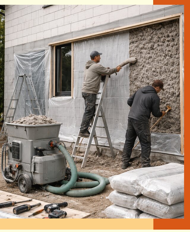 Утепление дома из газобетона эковатой в Электростали от 4559 руб./м2 | ТепломастерЭлк